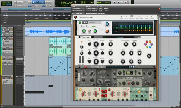 Reason 12 siendo usado como plugin dentro de Pro-tools