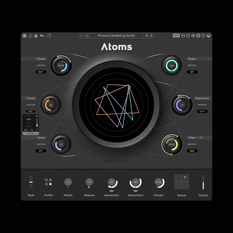 Atoms de Baby Audio sintetizador, plugin de audio | Plugsónico, México