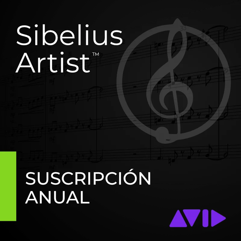 Sibelius Artist - Suscripción anual de AVID en Plugsónico